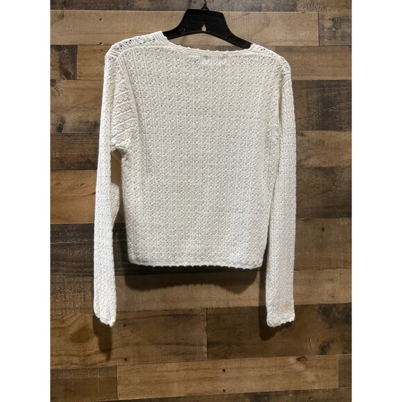 Michael Kors White Button-Up Sweater – 45% Cotton – Size Medium – Used - Picture 6 of 8